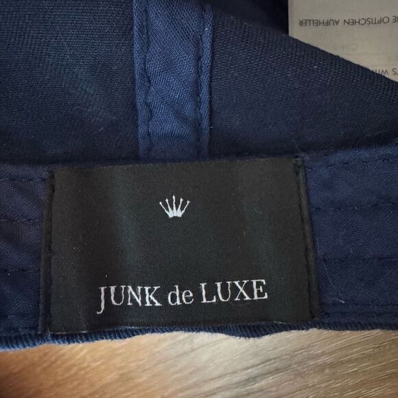 Junk De Luxe Baseball Navy Blue Hat Adjustable Strap Luxury Denmark European - Picture 4 of 8
